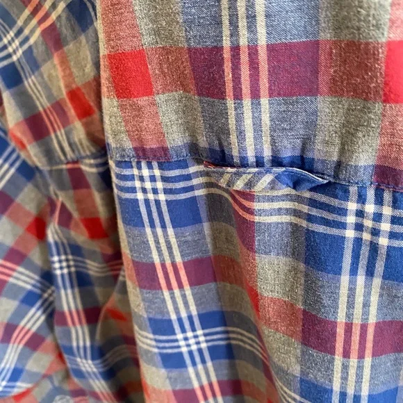 Vince Blue Plaid Long Sleeve Button Down Shirt Large - Picture 6 of 10